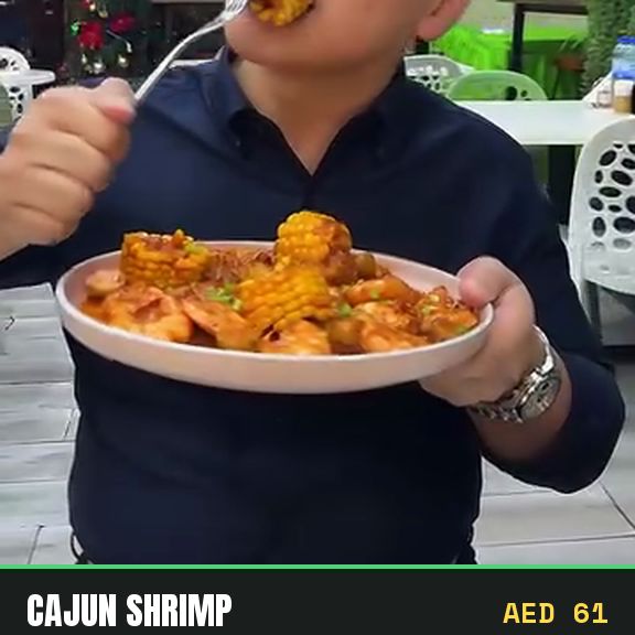 Cajun shrimp prepared at Pinoy Tambayan in Al Barsha