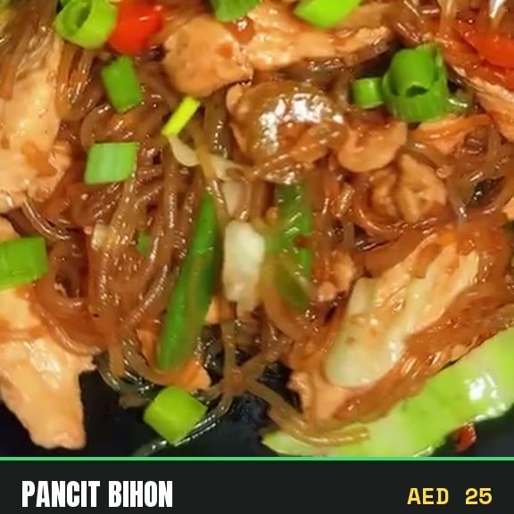 Pancit bihon prepared at Pinoy Tambayan in Dubai